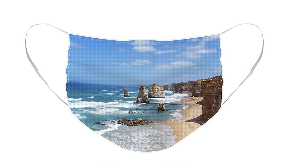 The Twelve Apostles Face Mask featuring the photograph The Twelve Apostles #5 by Eena Bo