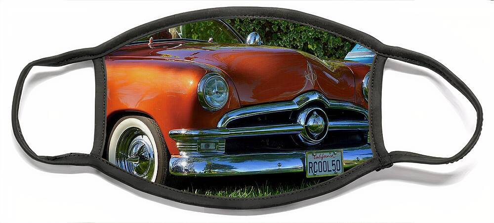  Face Mask featuring the photograph 50's Ford in Orange by Dean Ferreira