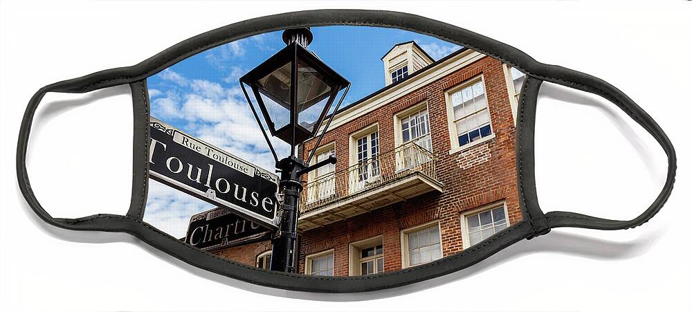 Bourbon Street Face Mask featuring the photograph French Quarter Cityscape by Raul Rodriguez