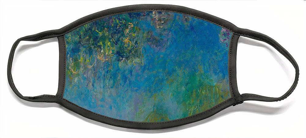 Claude Monet Face Mask featuring the painting Wisteria by Claude Monet