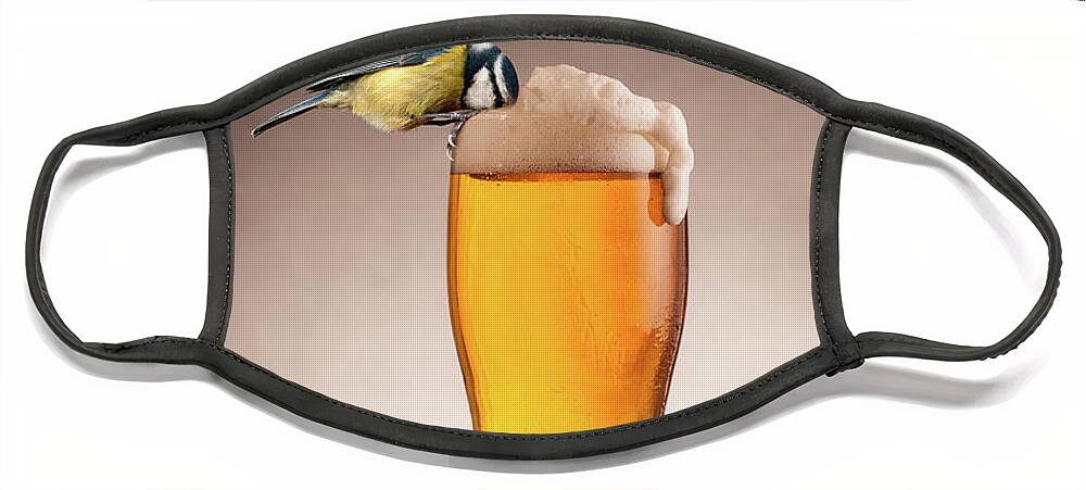 Beer Face Mask featuring the photograph A beer for the birds by Simon Bratt