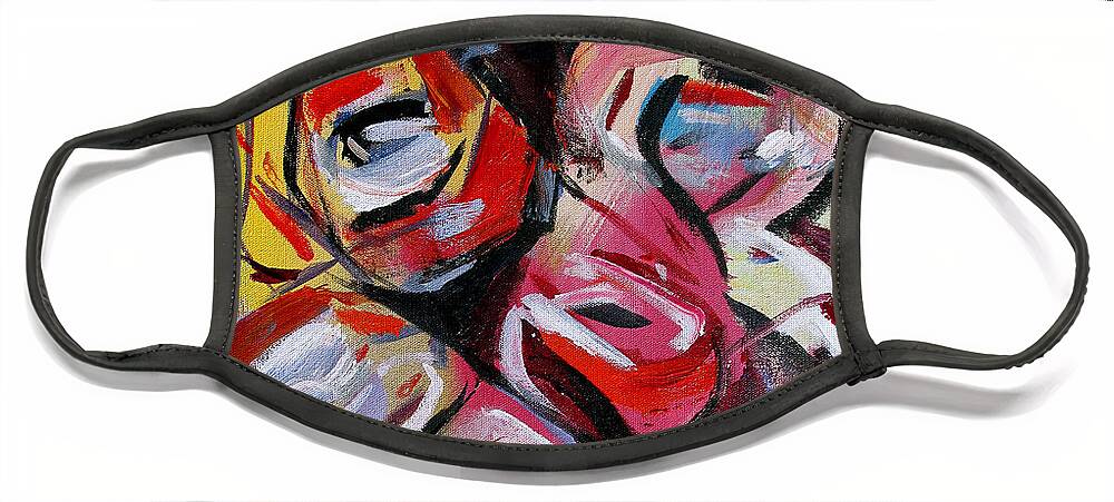 Florals Face Mask featuring the painting A Dozen Roses by John Gholson