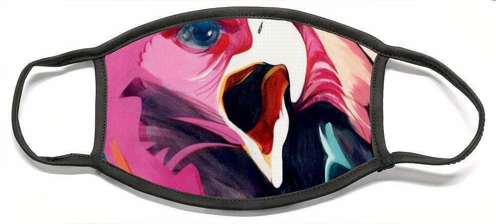 Raptor Face Mask featuring the painting A Golden Mantles by Marlene Burns