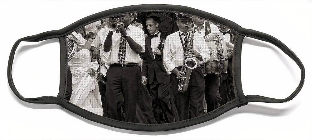Fine Art Face Mask featuring the photograph A Jazz Wedding in New Orleans by Kathleen K Parker