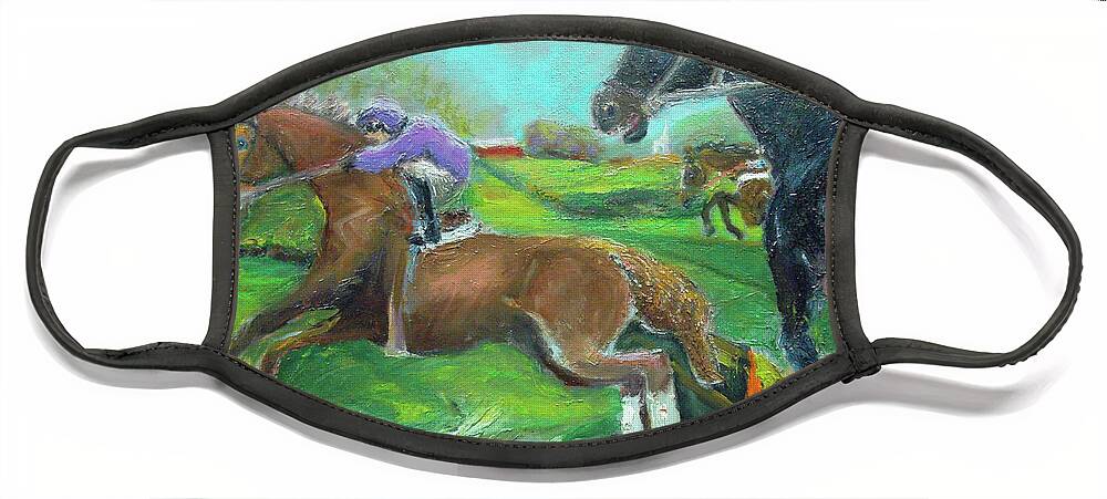 Point-to-point Face Mask featuring the painting A Mile Out by Susan Esbensen
