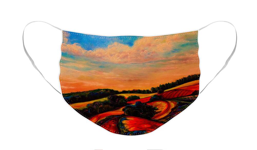 Emery Franklin Landscape Face Mask featuring the painting A New Day Dawning by Emery Franklin