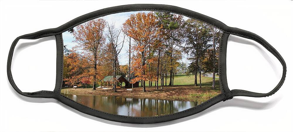 Pond Face Mask featuring the photograph A Peaceful Spot by Allen Nice-Webb