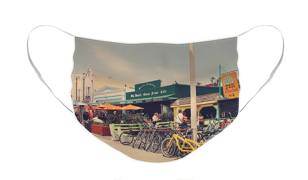 Santa Monica Face Mask featuring the photograph A Perfect Day for a Ride by Laurie Search