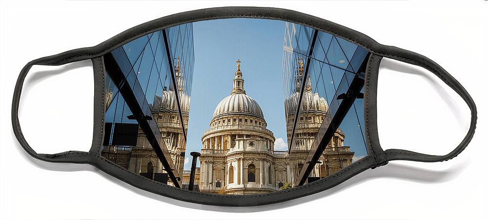 St Paul's Face Mask featuring the photograph A Reflection on St' Paul's by Rick Deacon