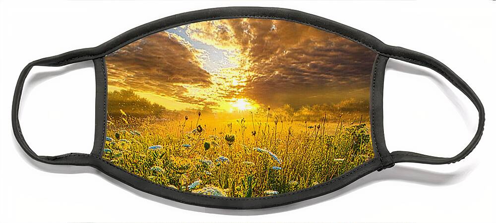 Clouds Face Mask featuring the photograph A Spiritual Calling by Phil Koch