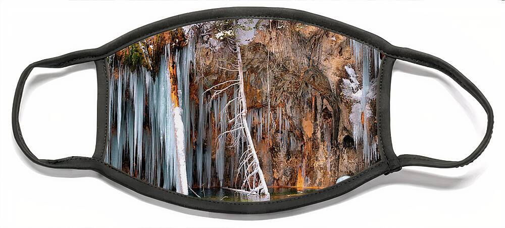 Hanging Face Mask featuring the digital art A spring that knows no summer. - Hanging Lake Print by OLena Art