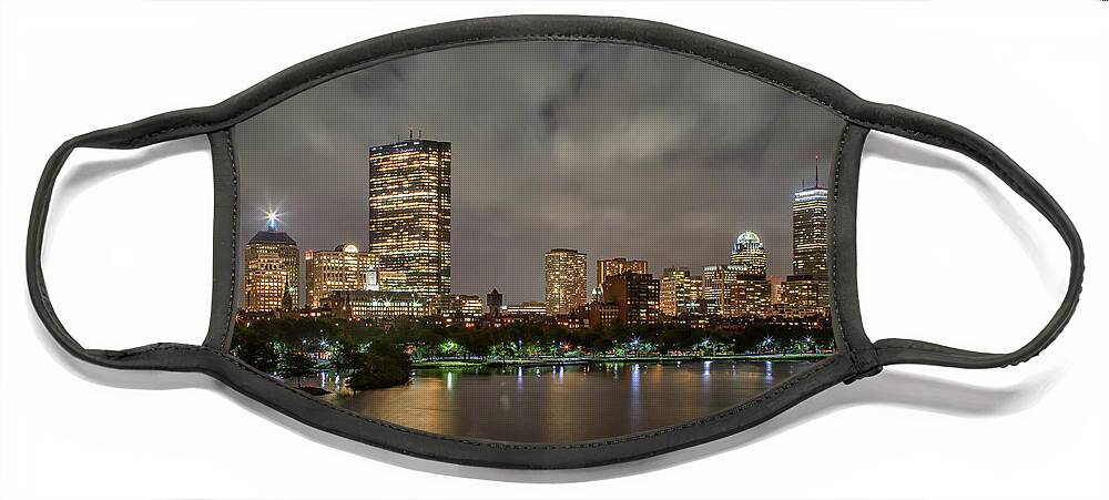 Boston Face Mask featuring the photograph A Stormy Night in Boston by Kristen Wilkinson