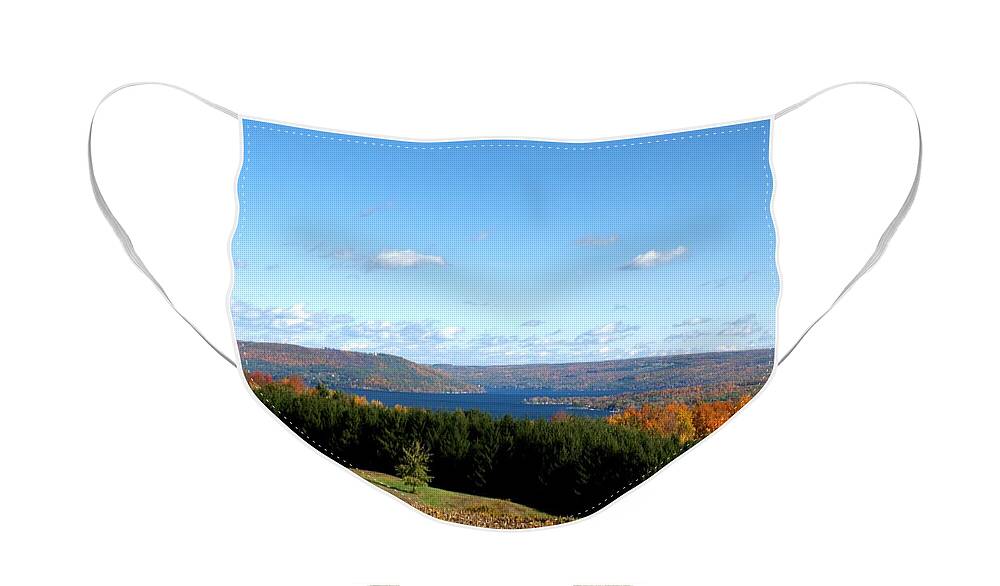 Keuka Lake Face Mask featuring the photograph Above the Vines by Joshua House
