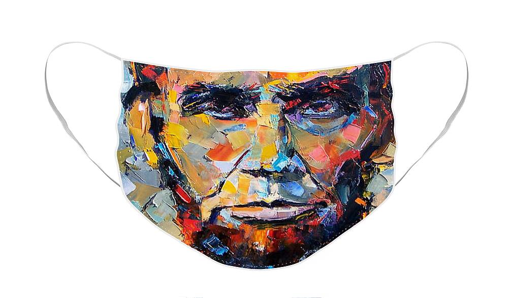 President Face Mask featuring the painting Abraham Lincoln portrait by Debra Hurd