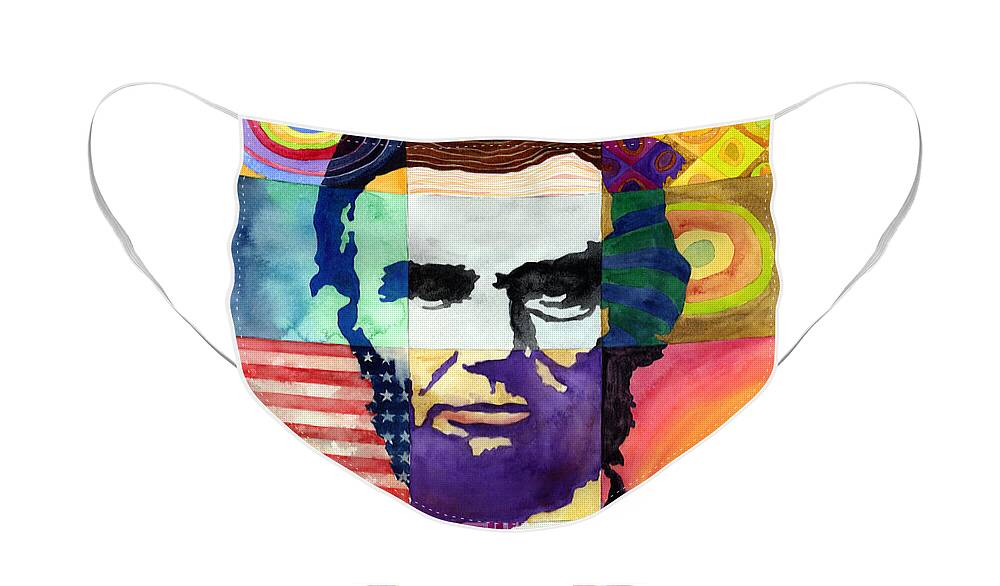 Abraham Face Mask featuring the painting Abraham Lincoln Portrait Study by Hailey E Herrera