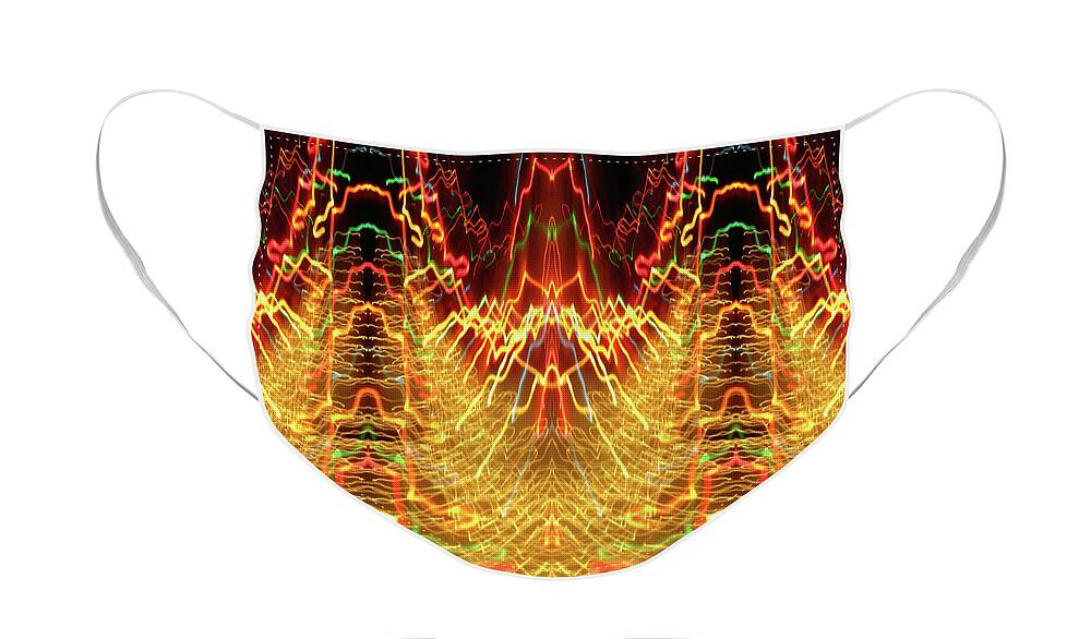 Inspiration Face Mask featuring the photograph Abstract Christmas Lights #175 by Barbara Tristan