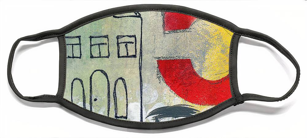 House Face Mask featuring the painting Abstract Landscape by Linda Woods