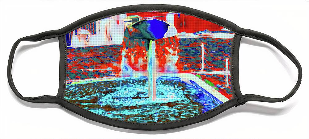 Fountain Face Mask featuring the photograph Abstract Mushroom Fountain by Gina O'Brien