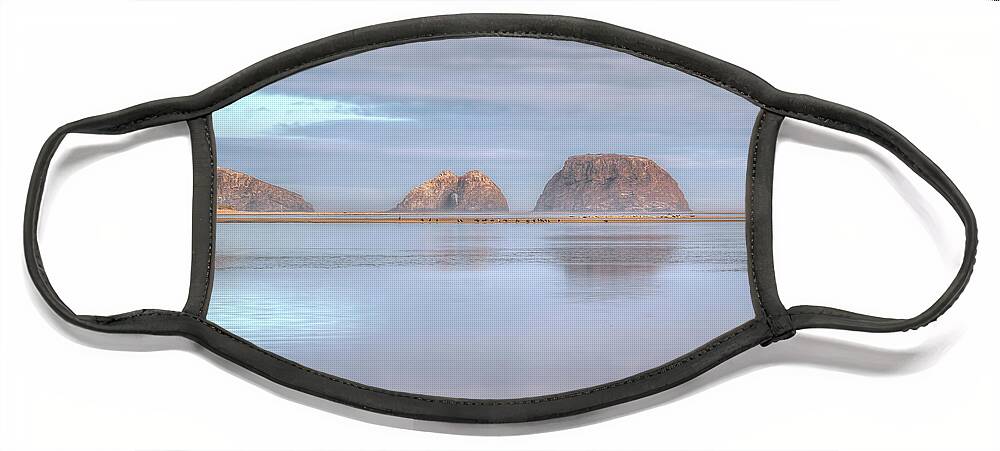 Three Arch Rocks Face Mask featuring the photograph Across the Bay by Kristina Rinell