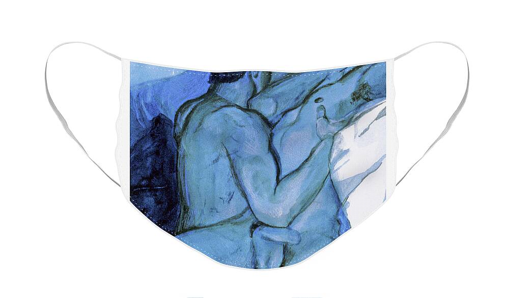 Lovers Face Mask featuring the painting Adajio by Rene Capone