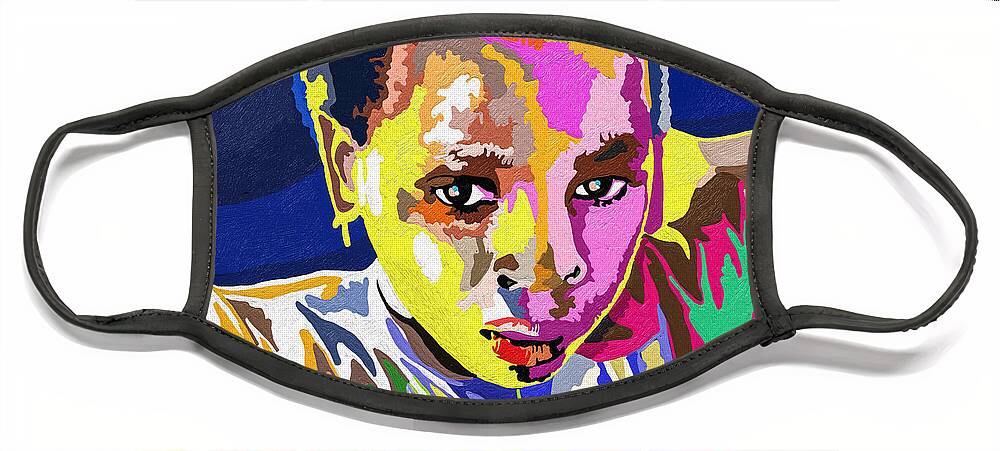 Face Face Mask featuring the digital art African Rainbow by Anthony Mwangi