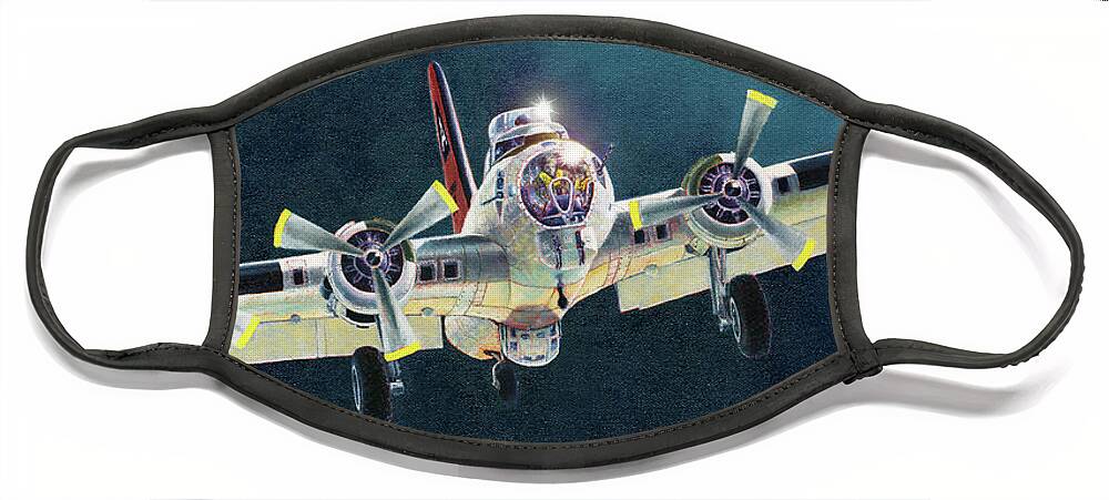Aviation Face Mask featuring the painting After the Mission by Douglas Castleman