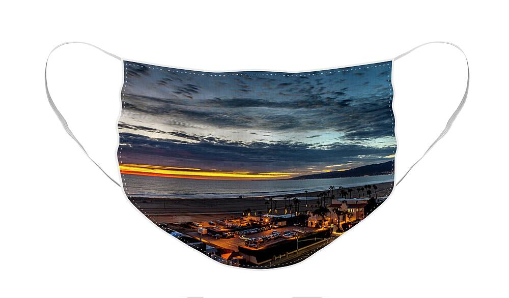 Santa Monica Face Mask featuring the photograph After The Storm and Rain by Gene Parks