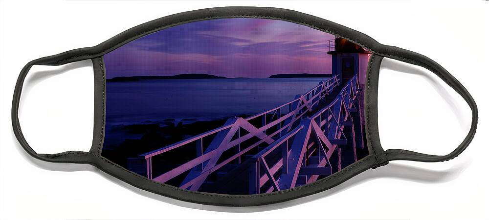 Marshall Point Light Face Mask featuring the photograph Afterglow by Jeff Cooper