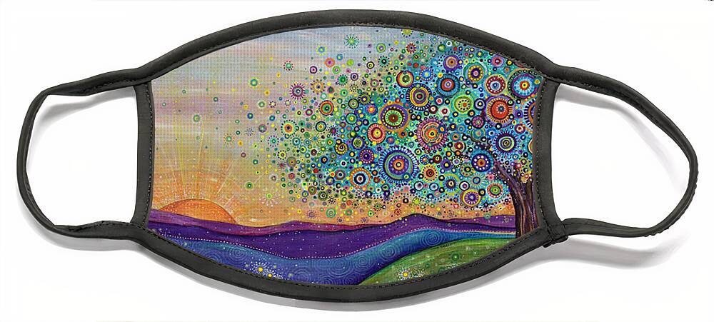 Landscape Face Mask featuring the painting Afterglow - This Beautiful Life by Tanielle Childers