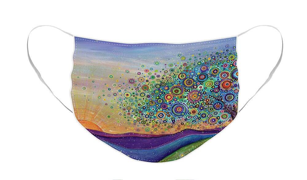 Landscape Face Mask featuring the painting Afterglow - This Beautiful Life by Tanielle Childers