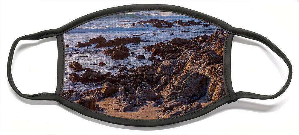 Beachscape Face Mask featuring the photograph Afternoon Light at Carmel Point by Derek Dean