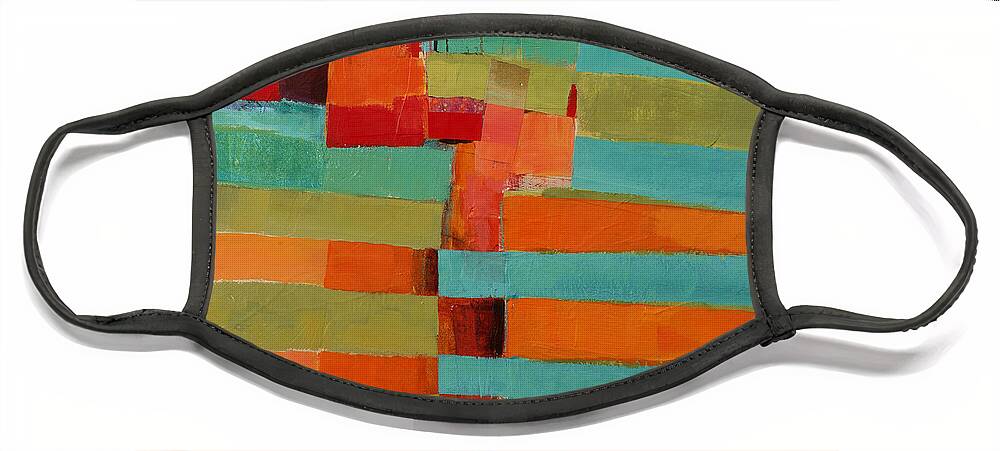 Abstract Art Face Mask featuring the painting All Stripes 2 by Jane Davies