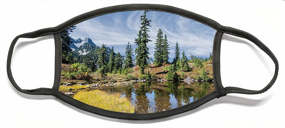 Alpine Face Mask featuring the photograph Alpine Pond in the Fall by Jeff Goulden