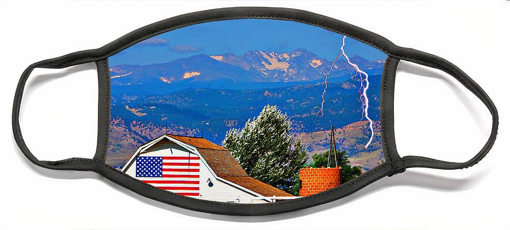 Lightning Face Mask featuring the photograph America the Beautiful by James BO Insogna