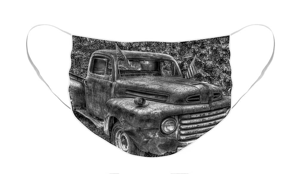 Reid Callaway American Ford Face Mask featuring the photograph American Ford Classic 1950 Ford F1 Pickup Truck by Reid Callaway