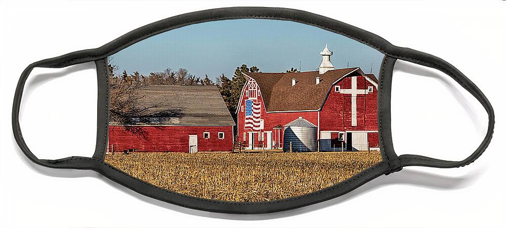 Barn Face Mask featuring the photograph American Pride 2 by Susan Rissi Tregoning