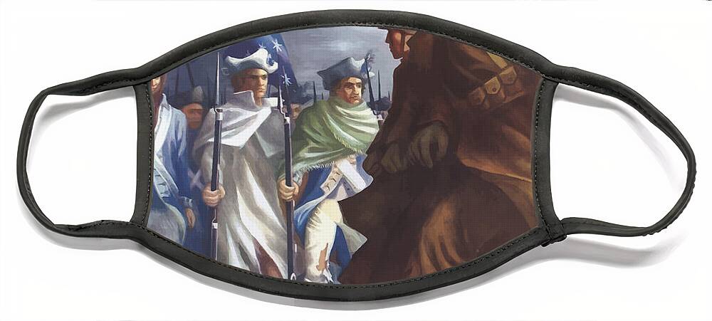 Propaganda Face Mask featuring the painting Americans Will Always Fight For Liberty by War Is Hell Store