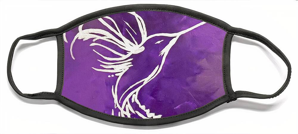 Bird Purple Face Mask featuring the painting Amethyst by Jilian Cramb - AMothersFineArt