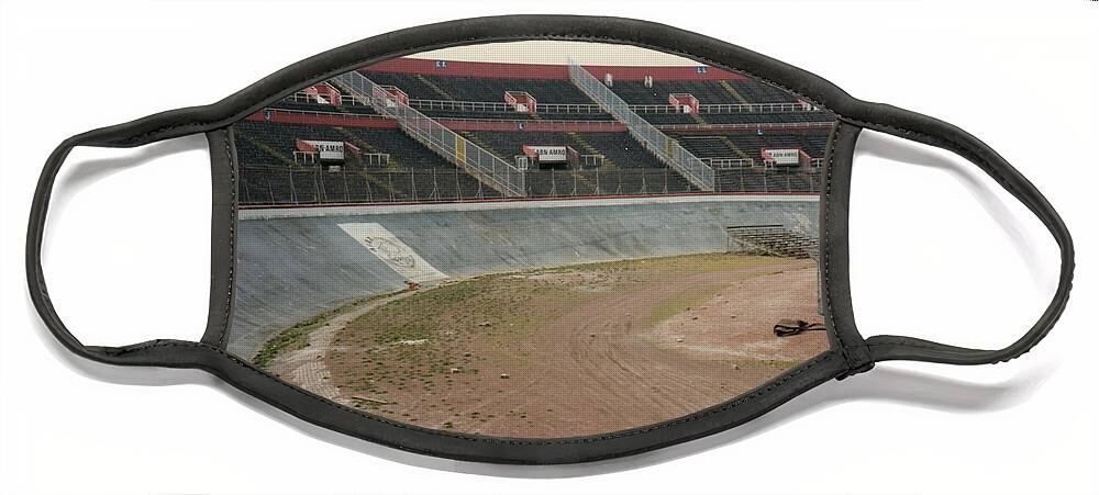 Ajax Face Mask featuring the photograph Amsterdam Olympic Stadium - North End Grandstand and Track by Legendary Football Grounds