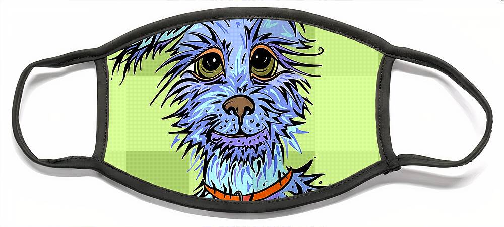Dog Face Mask featuring the digital art Andre by Tanielle Childers