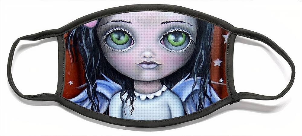 Abril Andrade Griffith Face Mask featuring the painting Angel Girl by Abril Andrade