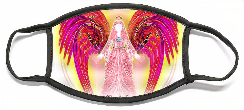 Angels Face Mask featuring the digital art Angel Intentions Divine Timing by Barbara Tristan