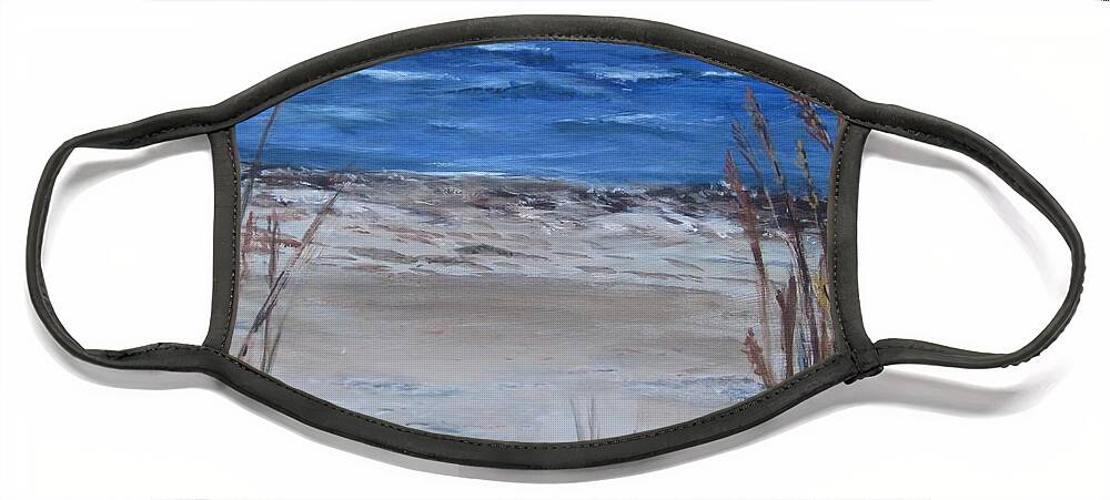 Beach Face Mask featuring the painting Another View of East Point Beach by Paula Pagliughi