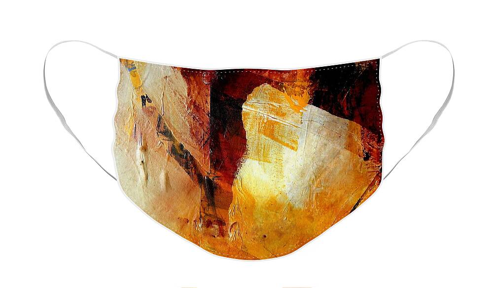 Antelope Canyon Face Mask featuring the painting Antelope Canyon by Elise Palmigiani