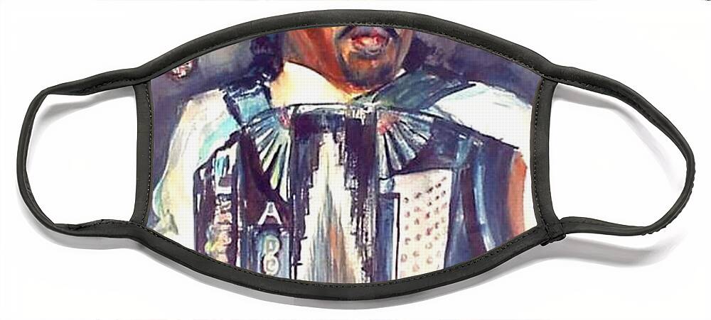 Accordian Face Mask featuring the painting Anthony by Beverly Boulet