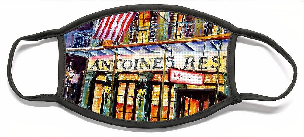 New Orleans Face Mask featuring the painting Antoines in New Orleans by Diane Millsap