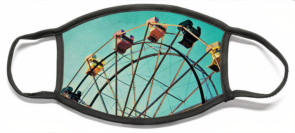 Ferris Wheel Face Mask featuring the photograph Aquamarine Dream - Ferris Wheel Art by Melanie Alexandra Price