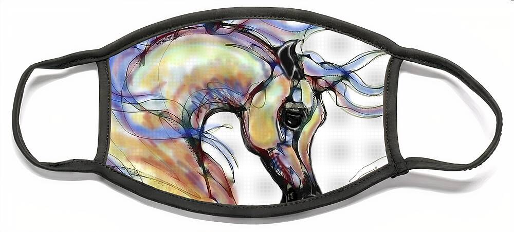 Contemporary Face Mask featuring the digital art Arabian Mare by Stacey Mayer