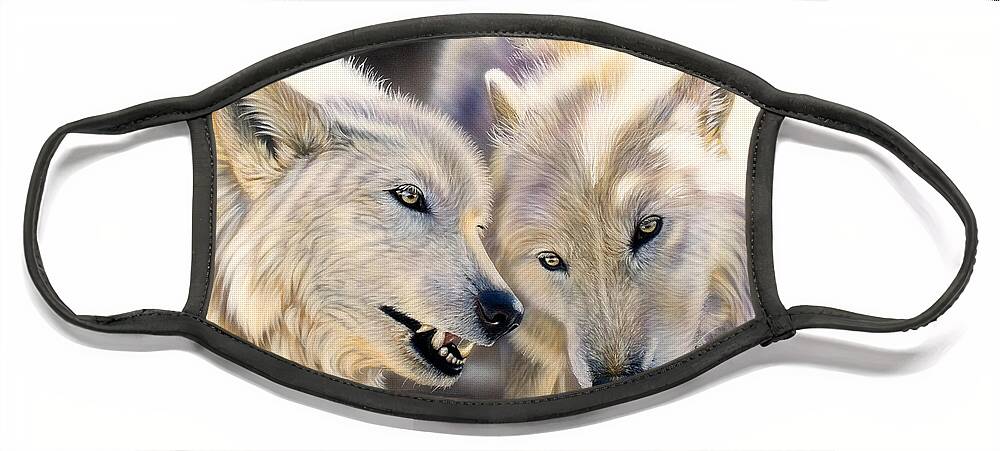 Acrylics Face Mask featuring the painting Arctic Pair by Sandi Baker