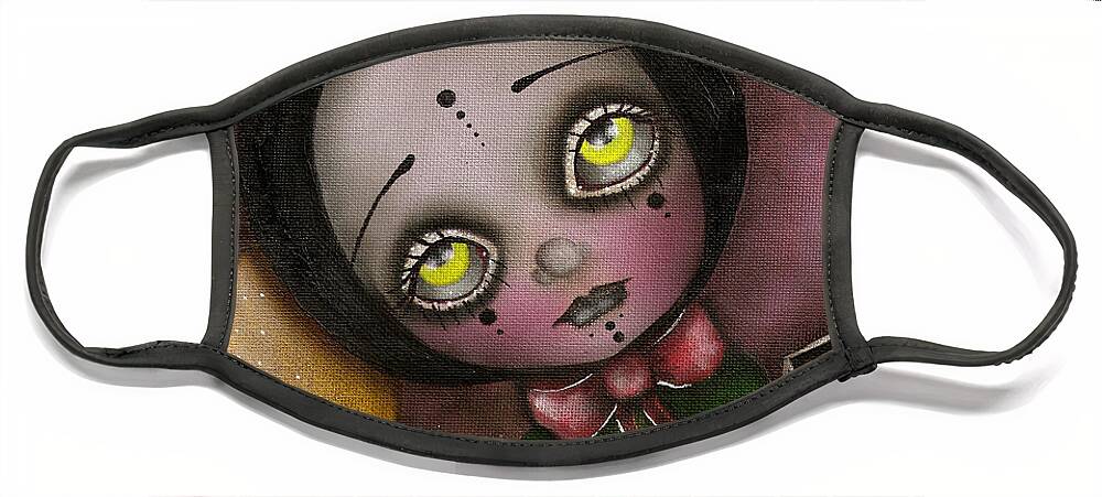 Abril Andrade Griffith Face Mask featuring the painting Arlequin Clown Girl by Abril Andrade